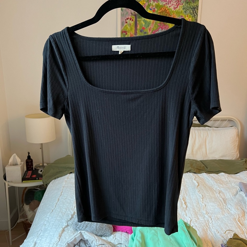 Madewell Square Neck Ribbed Shirt